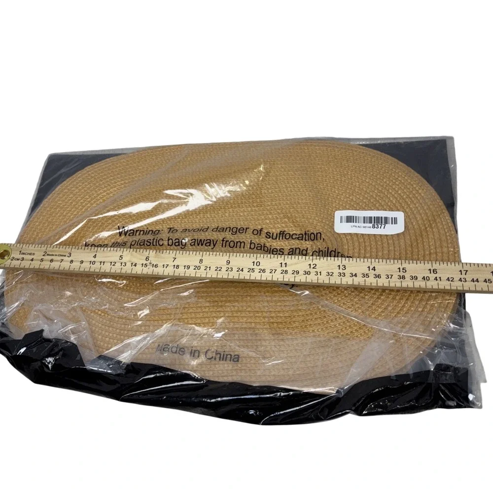 Yellow Braided Oval Placemats Woven Farmhouse Heat Resistant Table Mats Set(4)‎